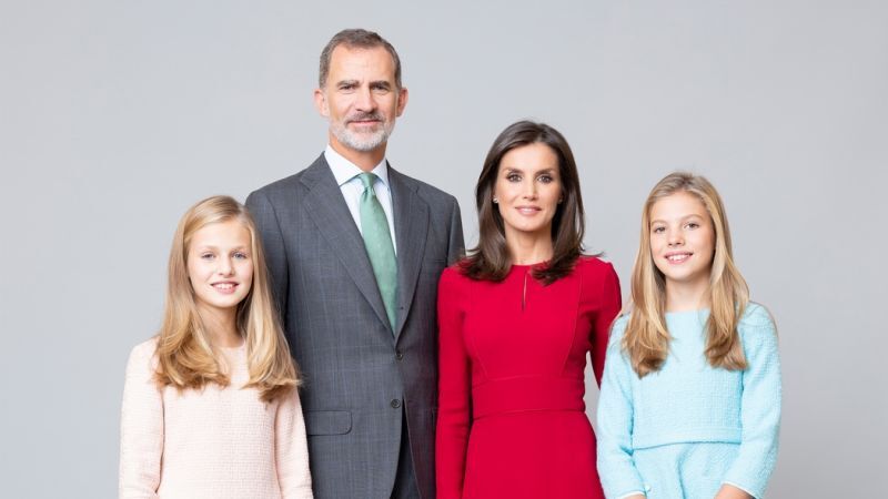 Kronprinsesse Leonor, Kong Felipe VI, Dronning Letizia og Prinsesse Sofía