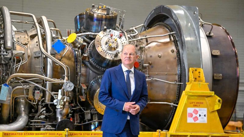 Olaf Scholz ved den manglende turbine