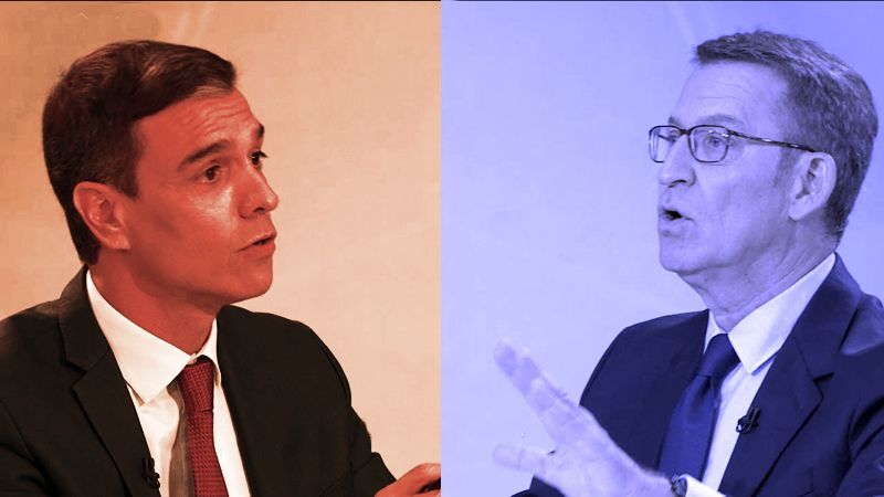 Pedro Sánchez og Albert Feijóo