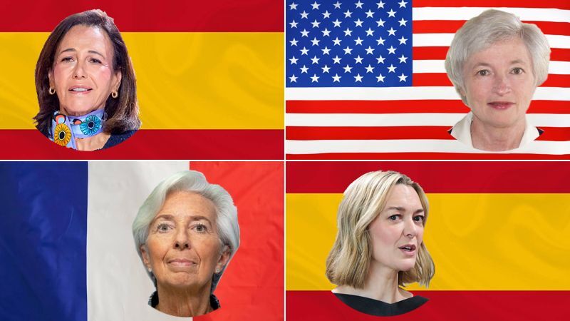 Ana Botín, Janet Yellen, Christine Lagarde og Marta Ortega