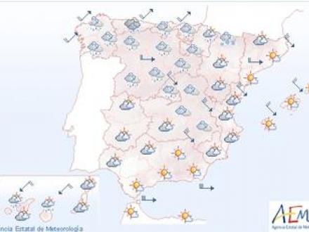 blæsende, koldt og nedbør i Nord- og Midtspanien
