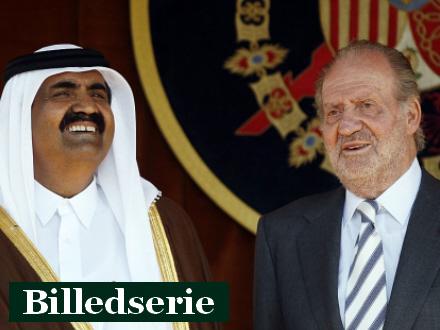 Emiren fra Qatar sammen med kongen i går