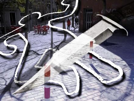 Blodigt optagelses-ritual midt i parken